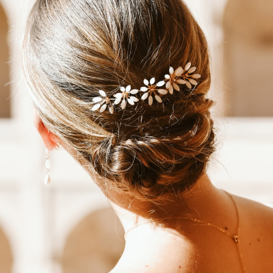 Peigne court mariée Orea Nacre - Les Perles de la Bastide - Comptoir Doré 2