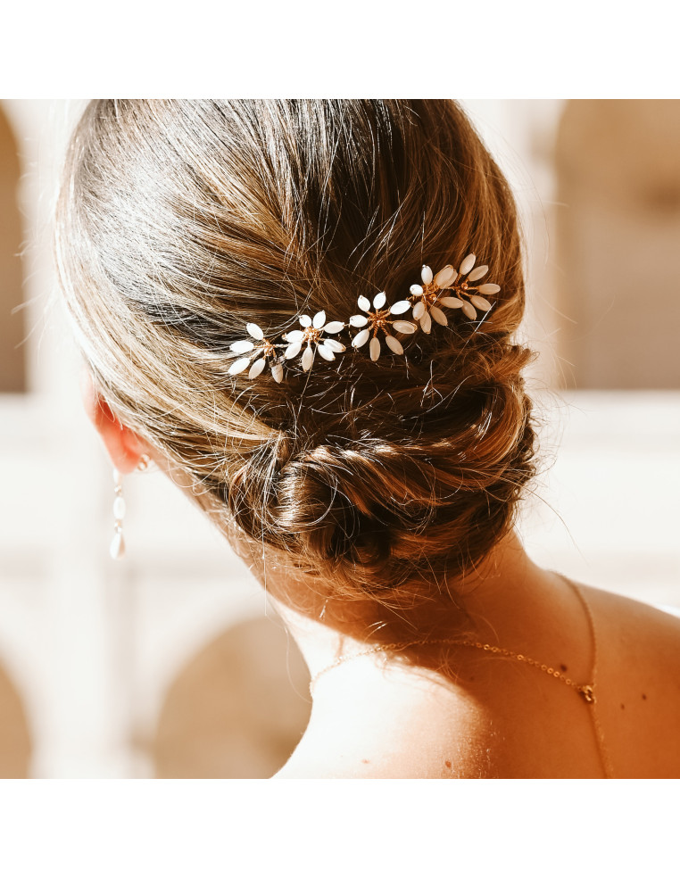 Peigne court mariée Orea Nacre - Les Perles de la Bastide - Comptoir Doré