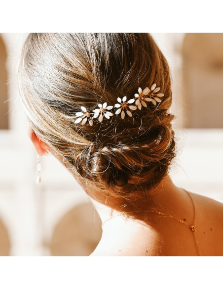 Peigne court mariée Orea Nacre - Les Perles de la Bastide - Comptoir Doré