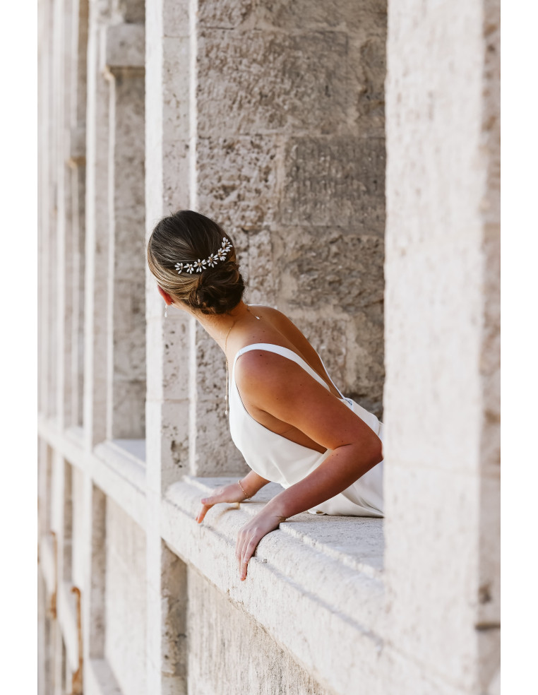 Peigne long mariée Orea Nacre - Les Perles de la Bastide - Comptoir Doré