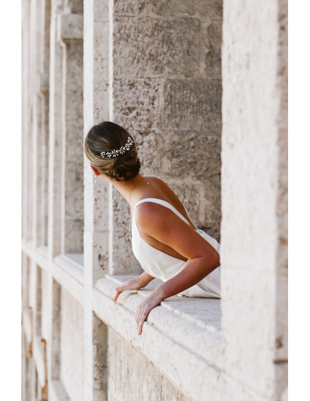 Peigne long mariée Orea Nacre - Les Perles de la Bastide - Comptoir Doré