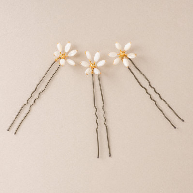 Épingles à cheveux mariée Orea petites en nacre - Les Perles de la Bastide - Comptoir Doré