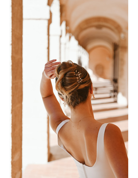Épingle à cheveux mariée Orea grande en nacre - Les Perles de la Bastide - Comptoir Doré