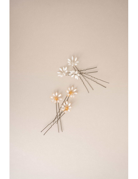 Épingles à cheveux mariée Orea moyennes en nacre - Les Perles de la Bastide - Comptoir Doré