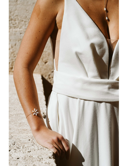 Bracelet mariée fleur de nacre Orea - Les Perles de Bastide - Comptoir Doré