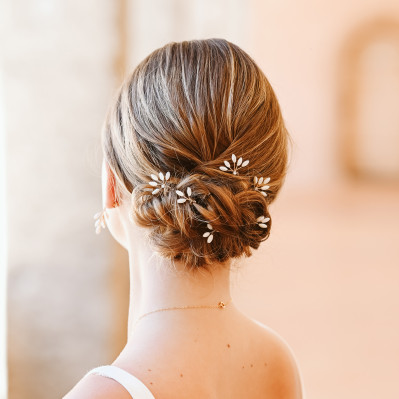 Épingles à cheveux mariée nacre Capucine moyennes - Les Perles de la Bastide - Comptoir Doré 2