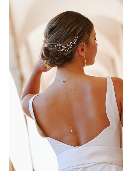 Double vigne mariée en nacre Capucine dorée ou argentée - Les Perles de la Bastide - Comptoir Doré