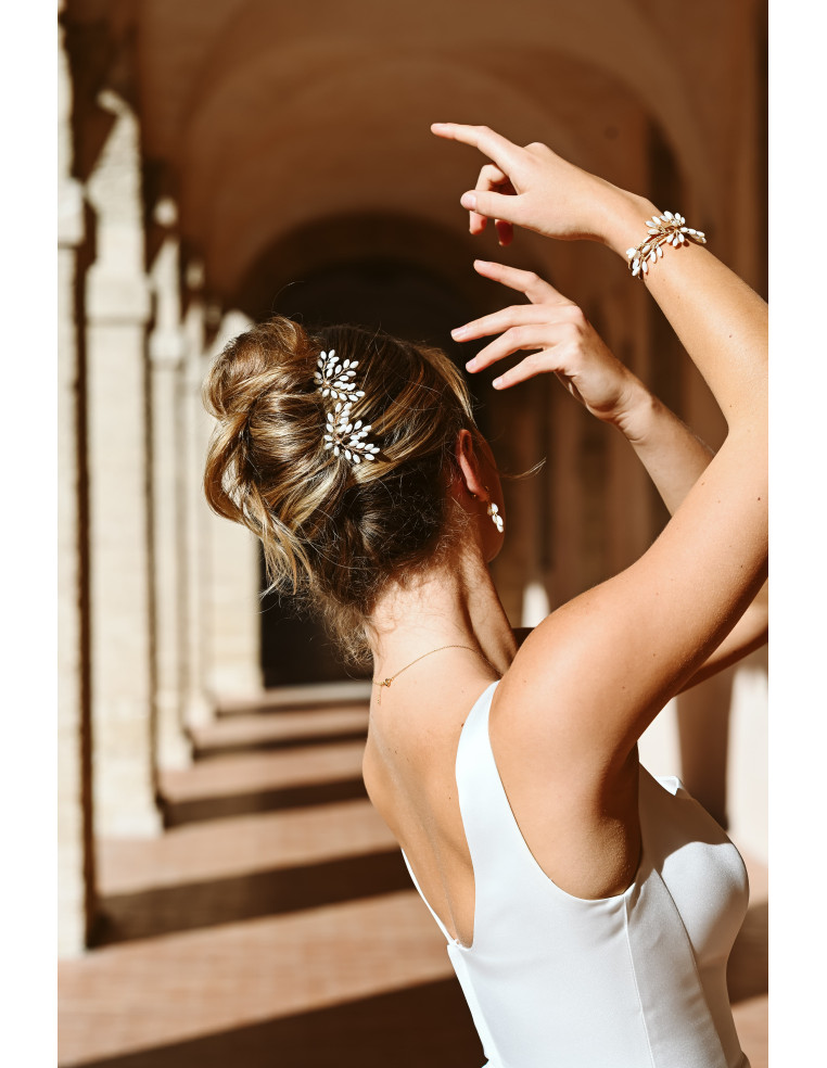 Grand pic à chignon mariée nacre doré ou argenté - Les Perles de la Bastide - Comptoir Doré