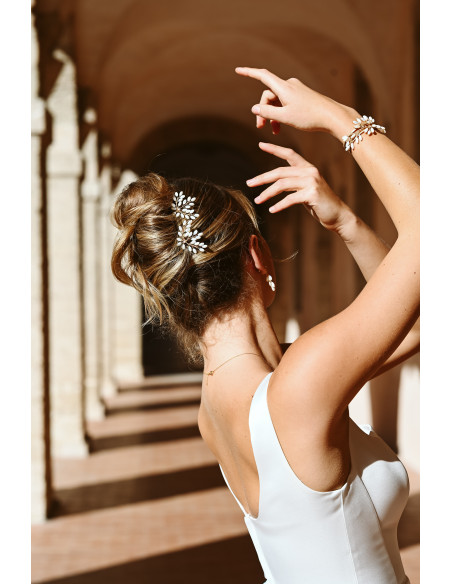 Grand pic à chignon mariée nacre doré ou argenté - Les Perles de la Bastide - Comptoir Doré