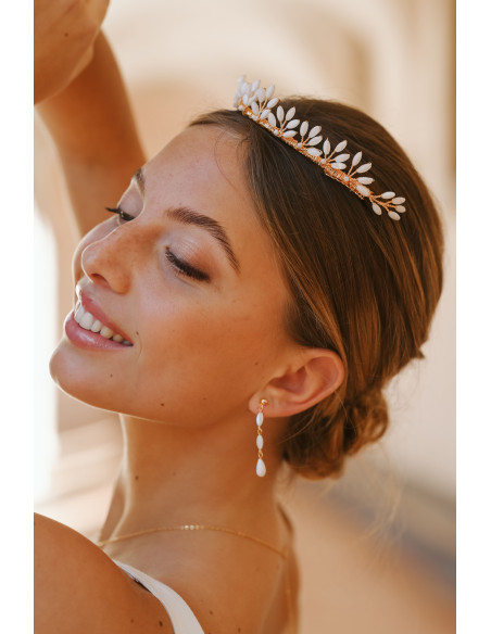 Tiare Capucine – Diadème mariée en Nacre - Les Perles de la Bastide - Comptoir Doré