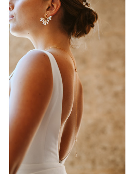 Boucles d'oreilles mariée en nacre Capucine – Les Perles de la Bastide - Comptoir Doré