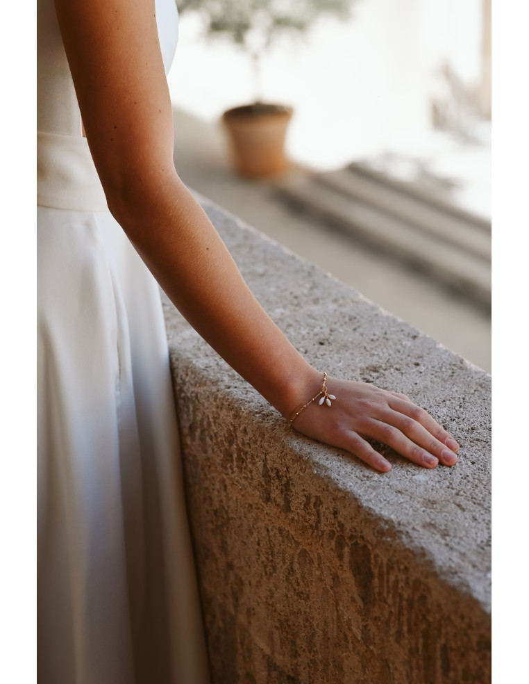 Bracelet mariée Capucine Nacre - Les Perles de la Bastide - Comptoir Doré