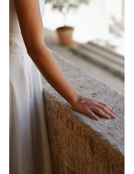 Bracelet mariée Capucine Nacre - Les Perles de la Bastide - Comptoir Doré