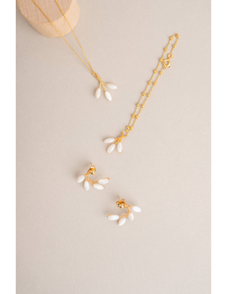 Bracelet mariée Capucine Nacre - Les Perles de la Bastide - Comptoir Doré