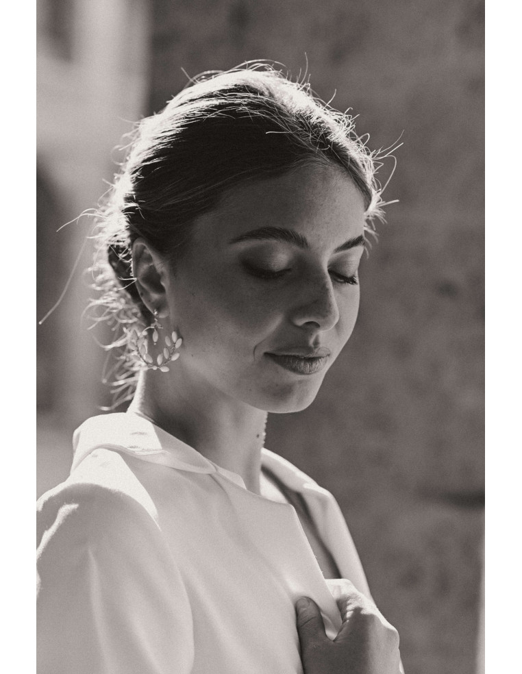 Créoles mariée perles de nacre Demeter – Les Perles de la Bastide - Comptoir Doré