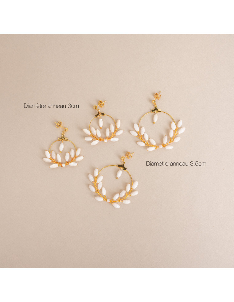 Créoles mariée perles de nacre Demeter – Les Perles de la Bastide - Comptoir Doré