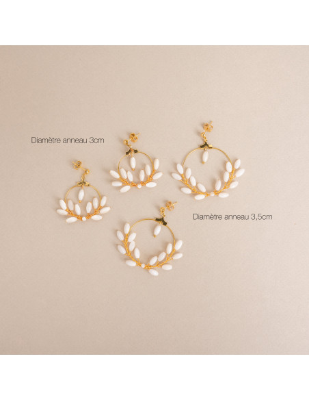 Créoles mariée perles de nacre Demeter – Les Perles de la Bastide - Comptoir Doré