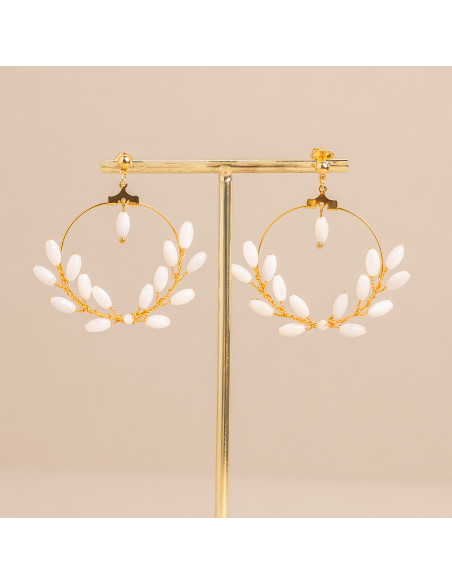 Créoles mariée perles de nacre Demeter – Les Perles de la Bastide - Comptoir Doré