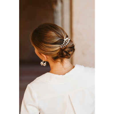 Petit accessoire cheveux mariée en nacre Demeter - Les Perles de la Bastide - Comptoir Doré 2