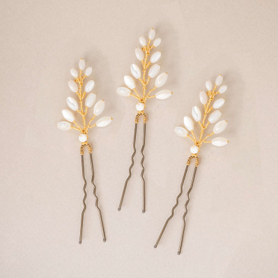 Épingles pics à cheveux mariée nacre Demeter - Les Perles de la Bastide - Comptoir Doré 2