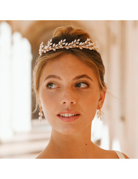 Tiare Demeter – Diadème mariée en nacre - Les Perles de la Bastide - Comptoir Doré