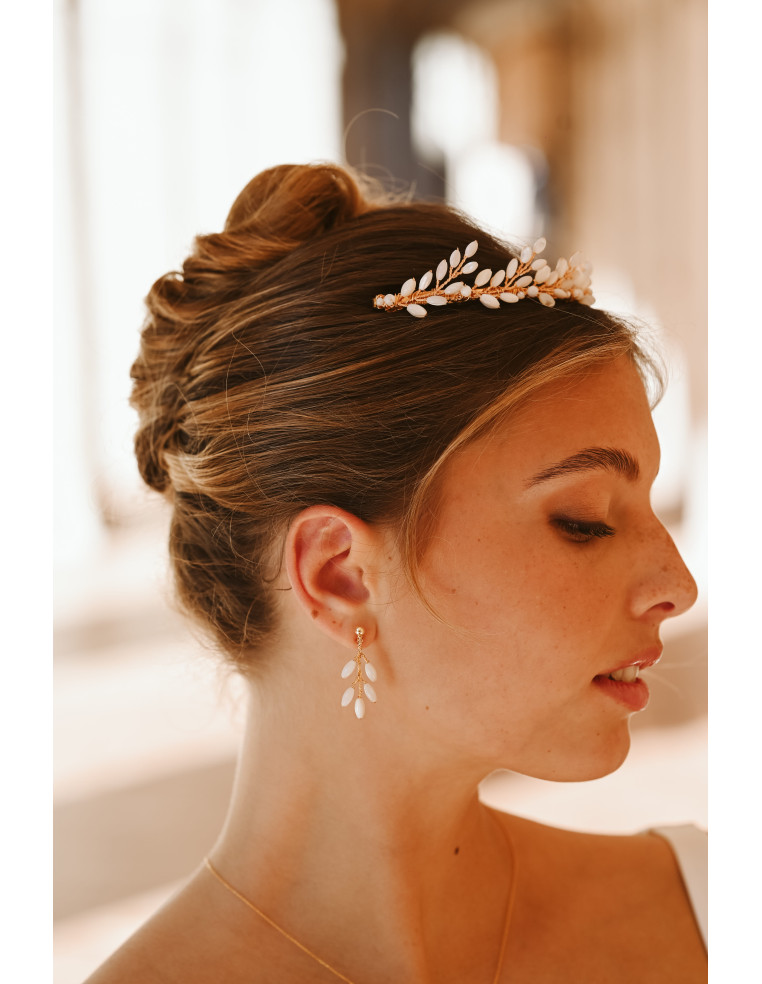 Tiare Demeter – Diadème mariée en nacre - Les Perles de la Bastide - Comptoir Doré