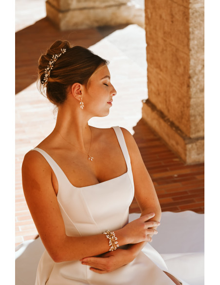 Boucles d'oreilles mariée nacre Demeter – Les Perles de la Bastide - Comptoir Doré