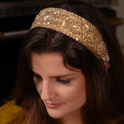 Serre-tête doré sequins L'Otarie Club - Comptoir Doré
