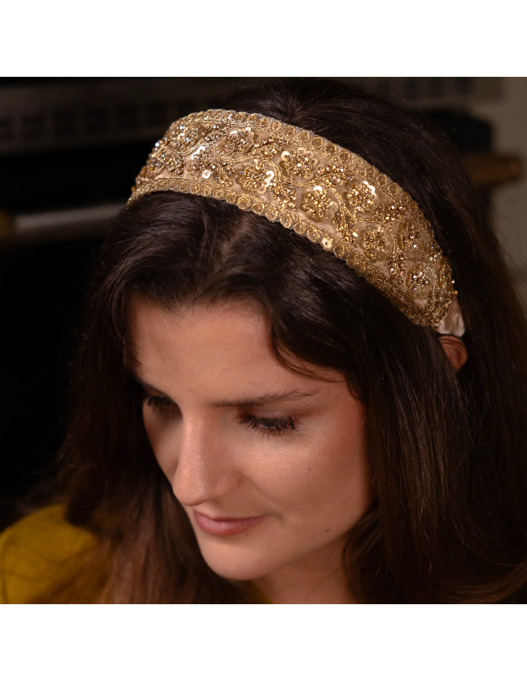 Serre-tête doré sequins L'Otarie Club - Comptoir Doré