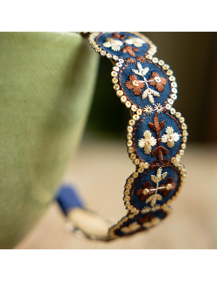 Serre-tête chic brodé Léonor L'Otarie Club - Comptoir Doré