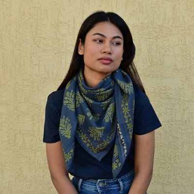 Grand Foulard Galatie Bleu marine