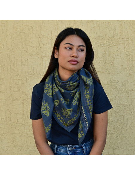 Grand Foulard Galatie Bleu marine