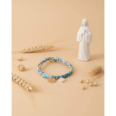 Bracelet Liberty mini médaille à graver et croix nacre Comptoir Doré 2