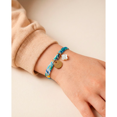 Bracelet Liberty mini médaille à graver et croix nacre Comptoir Doré 2