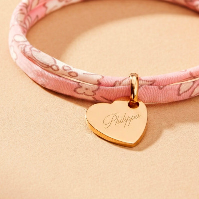 Bracelet Liberty mini médaille coeur gravé Comptoir Doré