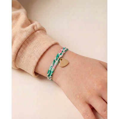Bracelet Liberty mini médaille coeur gravé Comptoir Doré 2