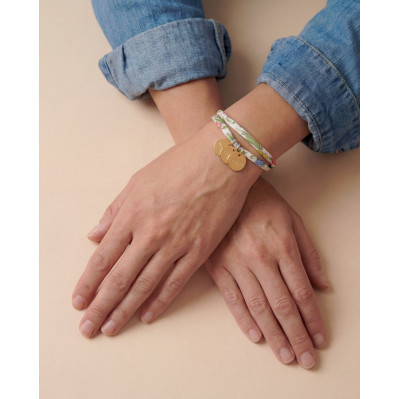 Bracelet Liberty multi médailles gravées plaqué or Comptoir Doré 2