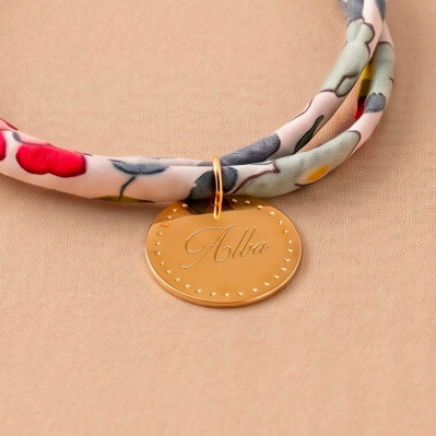 Bracelet Liberty et médaille dorée gravée  - Comptoir Doré 2