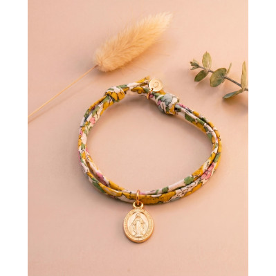 Bracelet Liberty ajustable orné d'une médaille miraculeuse en plaqué or 3 microns Comptoir Doré 2