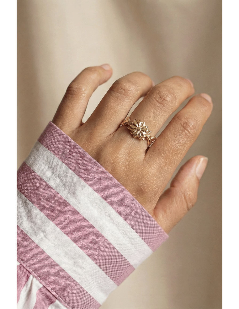 Bague Sakura réversible dorée - Un de ces quatre - Comptoir Doré