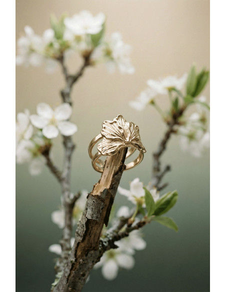 Bague feuillage doré - Un de ces quatre - Comptoir Doré