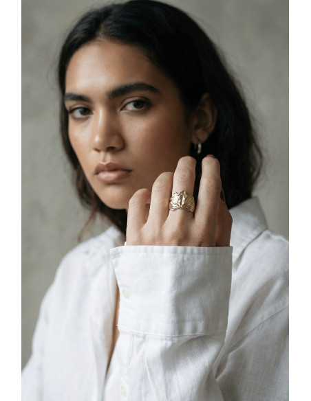 Bague feuillage doré - Un de ces quatre - Comptoir Doré