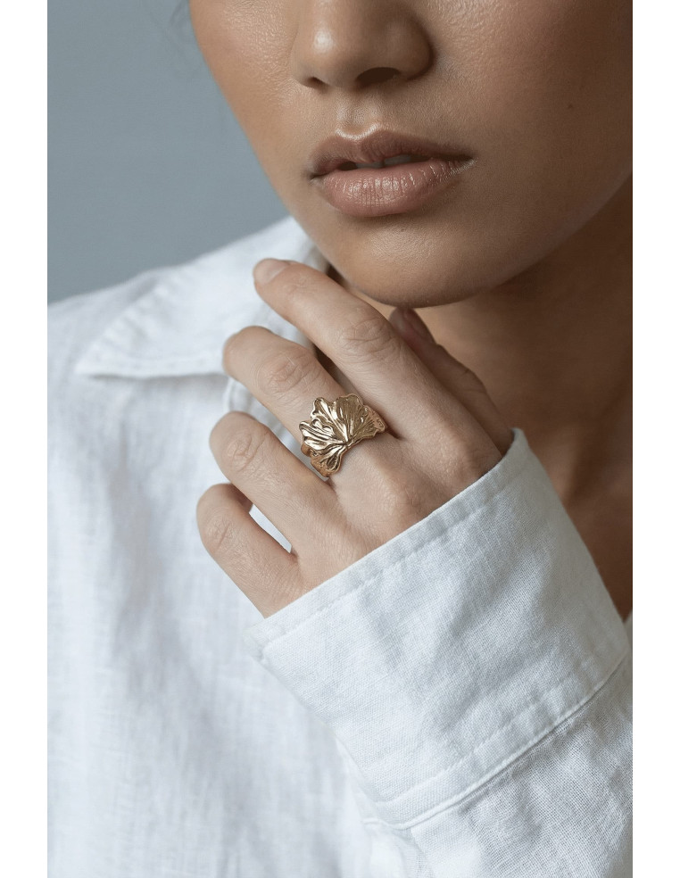 Bague feuillage doré - Un de ces quatre - Comptoir Doré