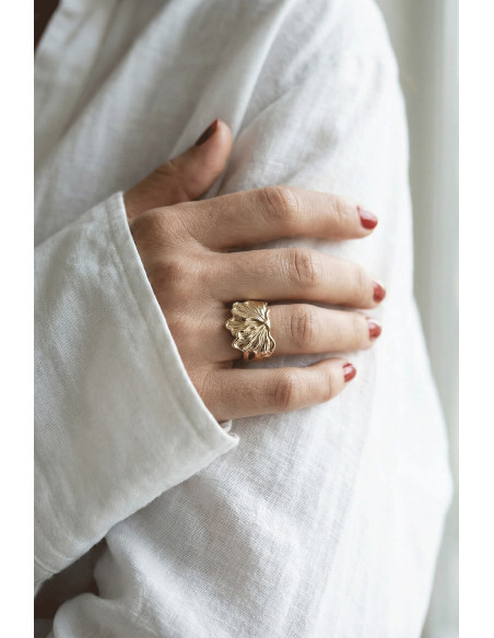 Bague feuillage doré - Un de ces quatre - Comptoir Doré