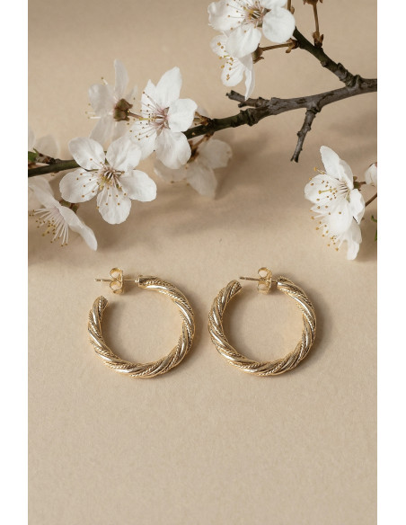 Créoles Torsade dorés - Un de ces quatre - Comptoir Doré