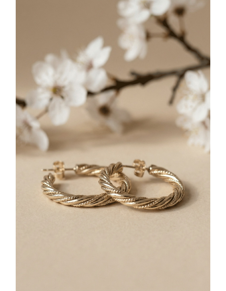 Créoles Torsade dorés - Un de ces quatre - Comptoir Doré