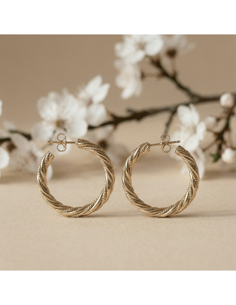 Créoles Torsade dorés - Un de ces quatre - Comptoir Doré