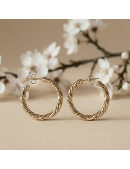 Créoles Torsade dorés - Un de ces quatre - Comptoir Doré