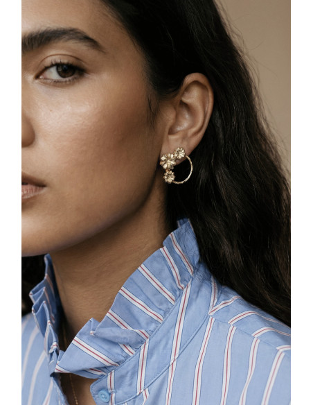 Boucles d'oreilles Sakura motif floral - Un de ces quatre - Comptoir Doré