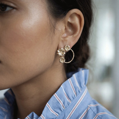 Boucles d'oreilles Sakura motif floral - Un de ces quatre - Comptoir Doré